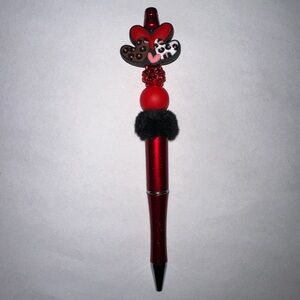 Red Heart-Decorated Pen